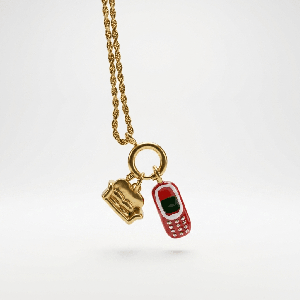 Couch Potato Charm Necklace - Foramour Jewels - 18K Gold Plated - Sweat, water proof