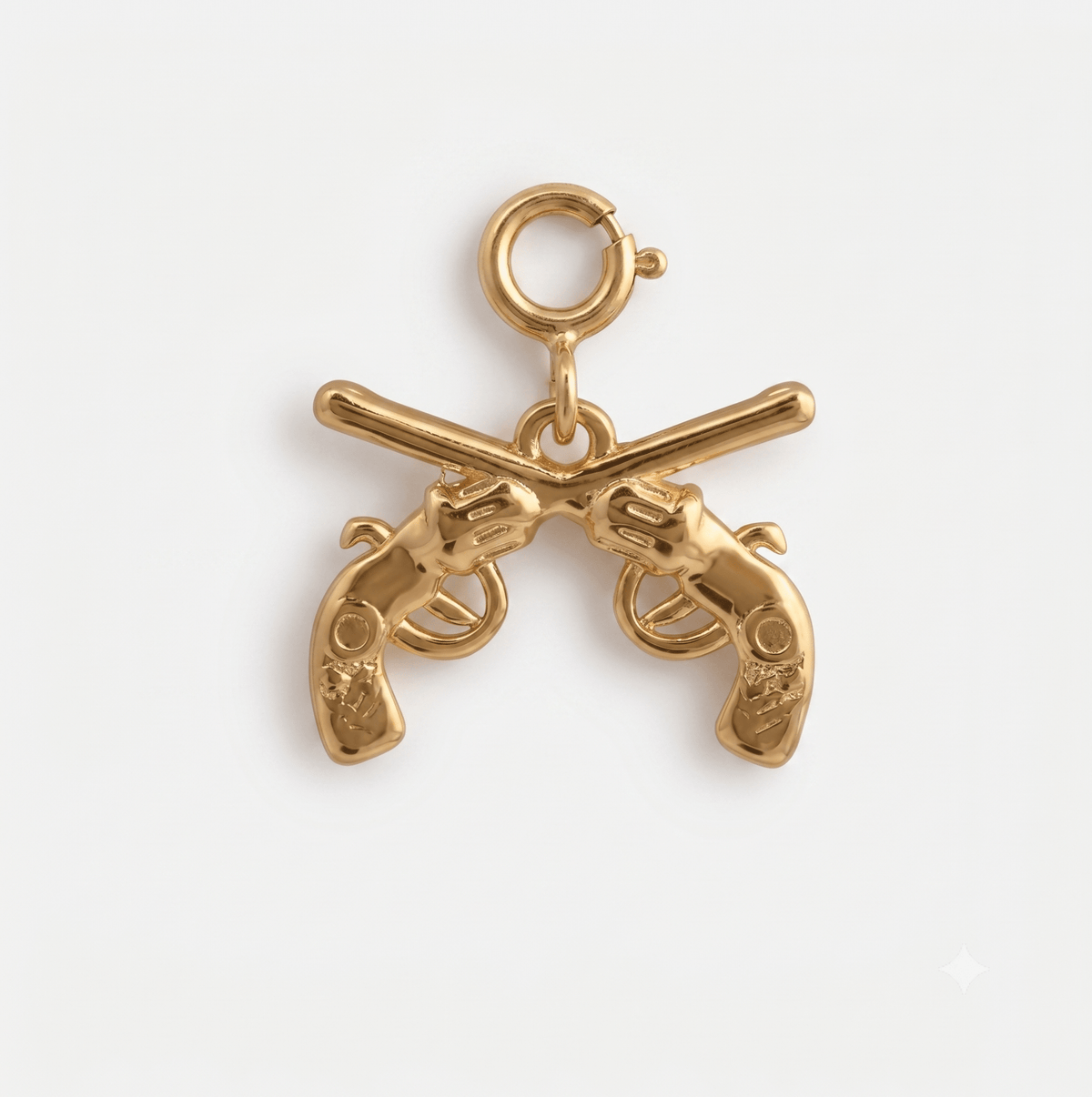 Cowboy Crossed Revolvers Charm - Foramour Jewels - 18K Gold Plated - Sweat, water proof