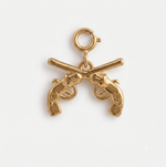 Cowboy Crossed Revolvers Charm - Foramour Jewels - 18K Gold Plated - Sweat, water proof