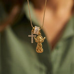 Cross Charm Pendant Necklace - Foramour Jewels - 18K Gold Plated - Sweat, water proof