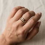 Crown, Bubble & Pavé Set - Ring Stack - Foramour Jewels - 18K Gold Plated - Sweat, water proof