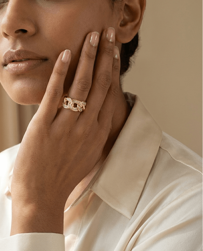 Curb - Ring - Foramour Jewels - 18K Gold Plated - Sweat, water proof
