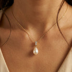 CZ Baroque Pearl Necklace - Foramour Jewels - 18K Gold Plated - Sweat, water proof