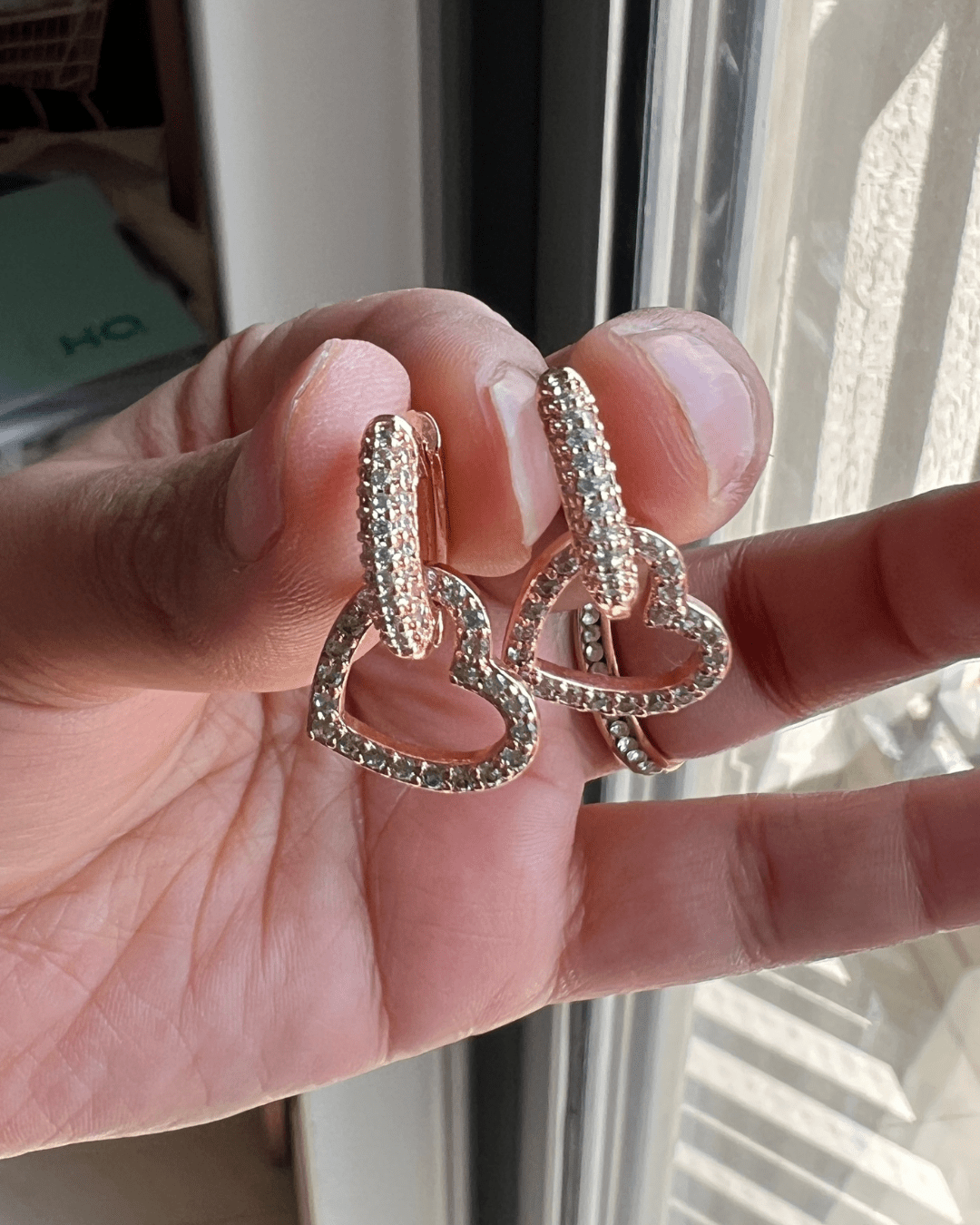 Dangling Heart Huggie Earrings - Foramour Jewels - 18K Gold Plated - Sweat, water proof