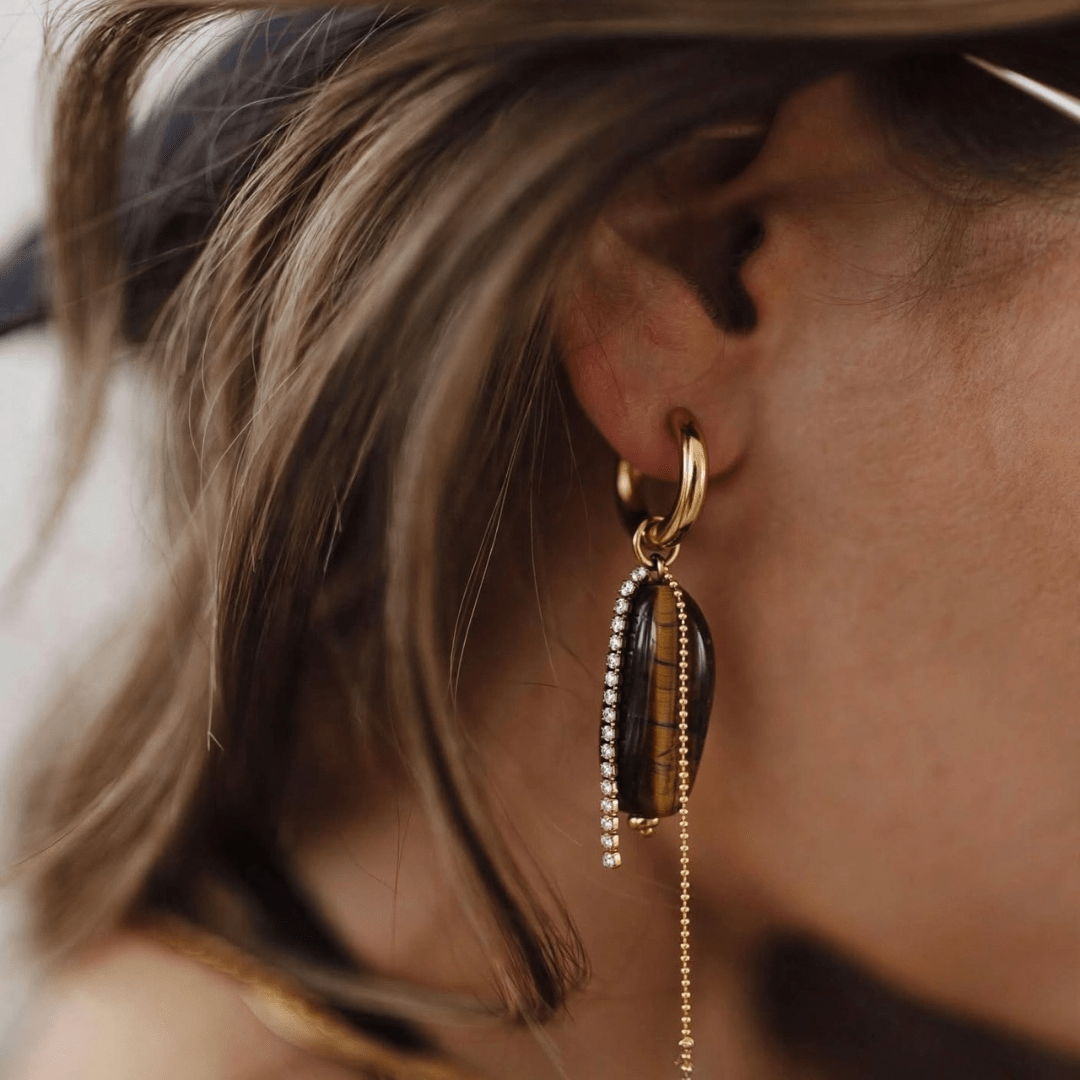 Date Drop Earrings - Foramour Jewels - 18K Gold Plated - Sweat, water proof