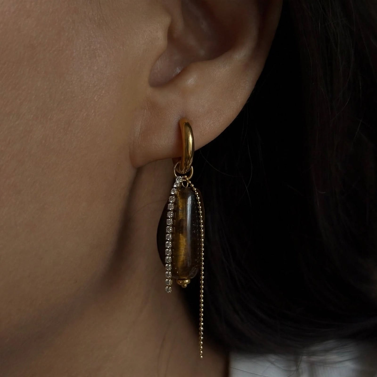 Date Drop Earrings - Foramour Jewels - 18K Gold Plated - Sweat, water proof