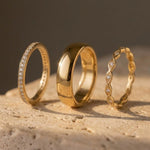 Dome & Marquise - Ring stack - Foramour Jewels - 18K Gold Plated - Sweat, water proof