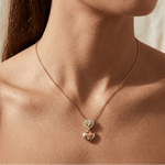 Double Heart Pendant Necklace - Foramour Jewels - 18K Gold Plated - Sweat, water proof