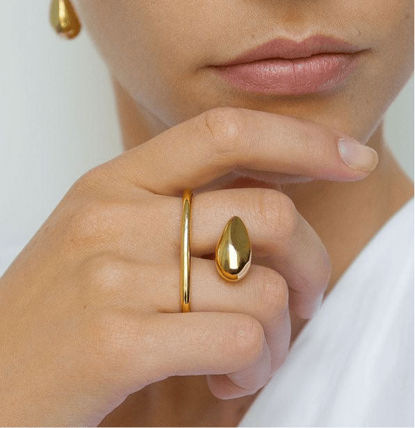 Double trouble - Ring - Foramour Jewels - 18K Gold Plated - Sweat, water proof