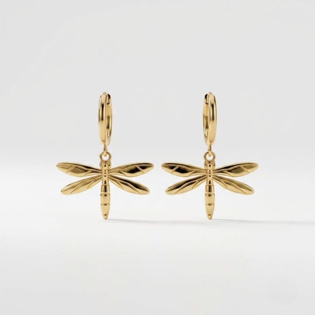 Dragonfly - Earrings - Foramour Jewels - 18K Gold Plated - Sweat, water proof