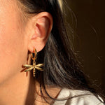 Dragonfly Huggie Earrings - Foramour Jewels - Gold PVD designer jewellery & charms