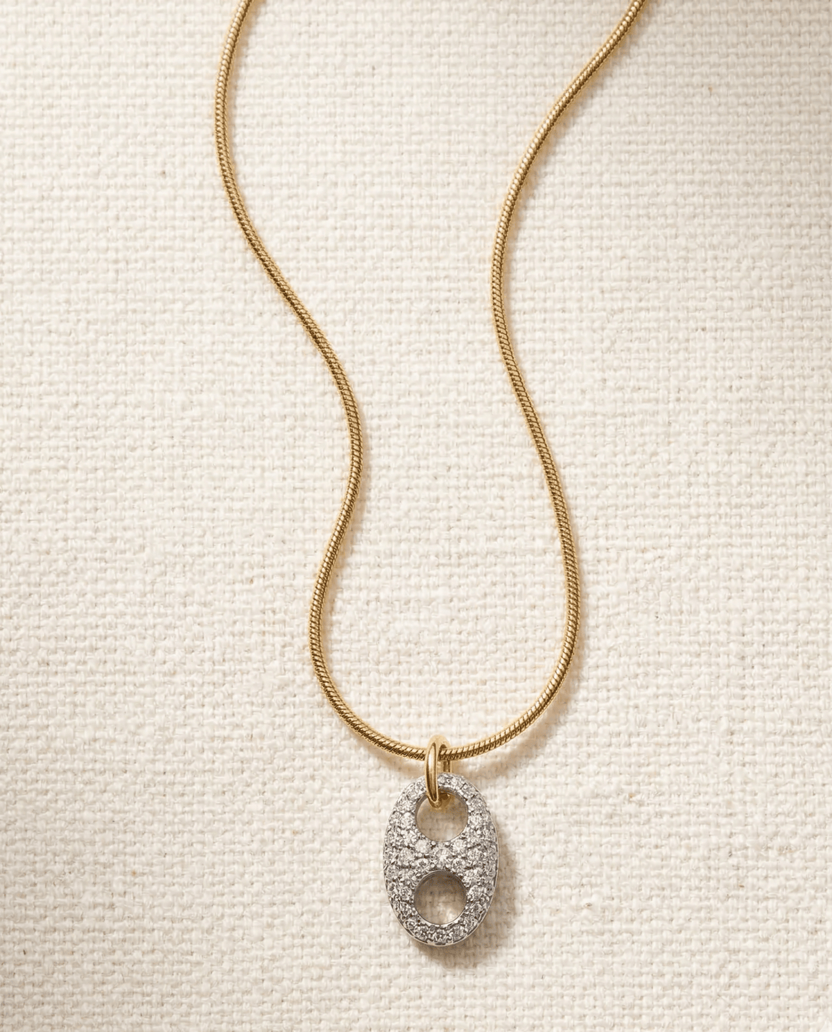 Dual Tone Beaded CZ Necklace - Foramour Jewels - 18K Gold Plated - Sweat, water proof