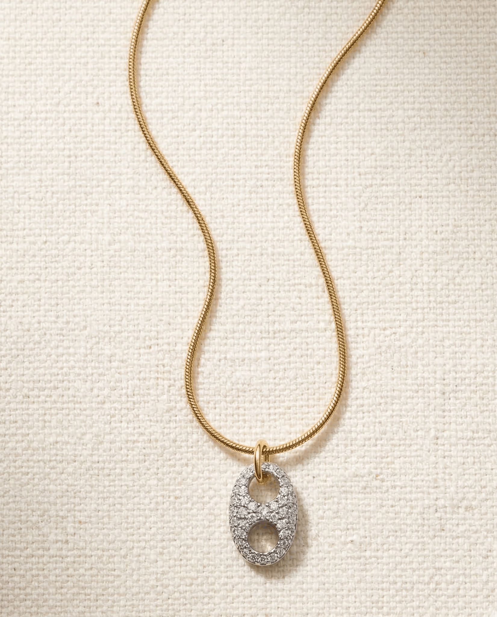 Dual Tone Beaded CZ Necklace - Foramour Jewels - 18K Gold Plated - Sweat, water proof