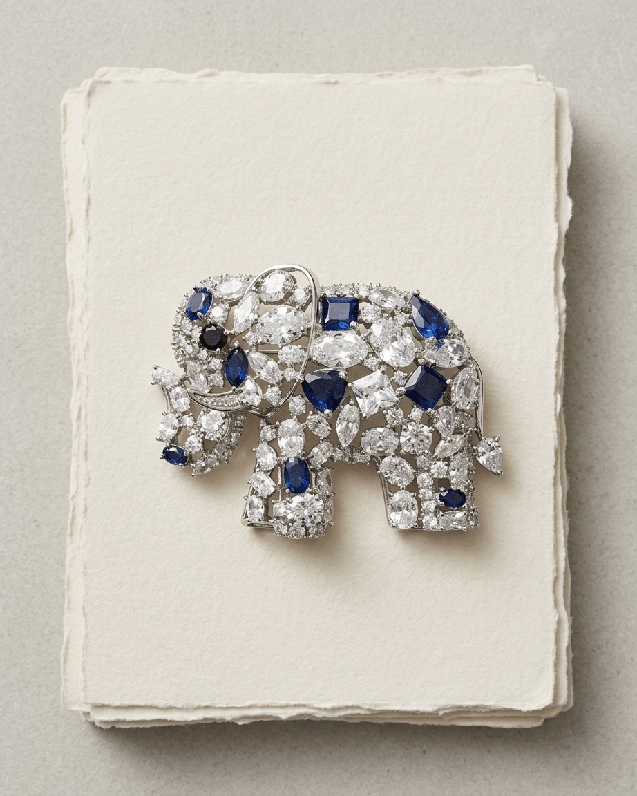 Elephant - Brooch | Lapel Pin - Foramour Jewels - 18K Gold Plated - Sweat, water proof