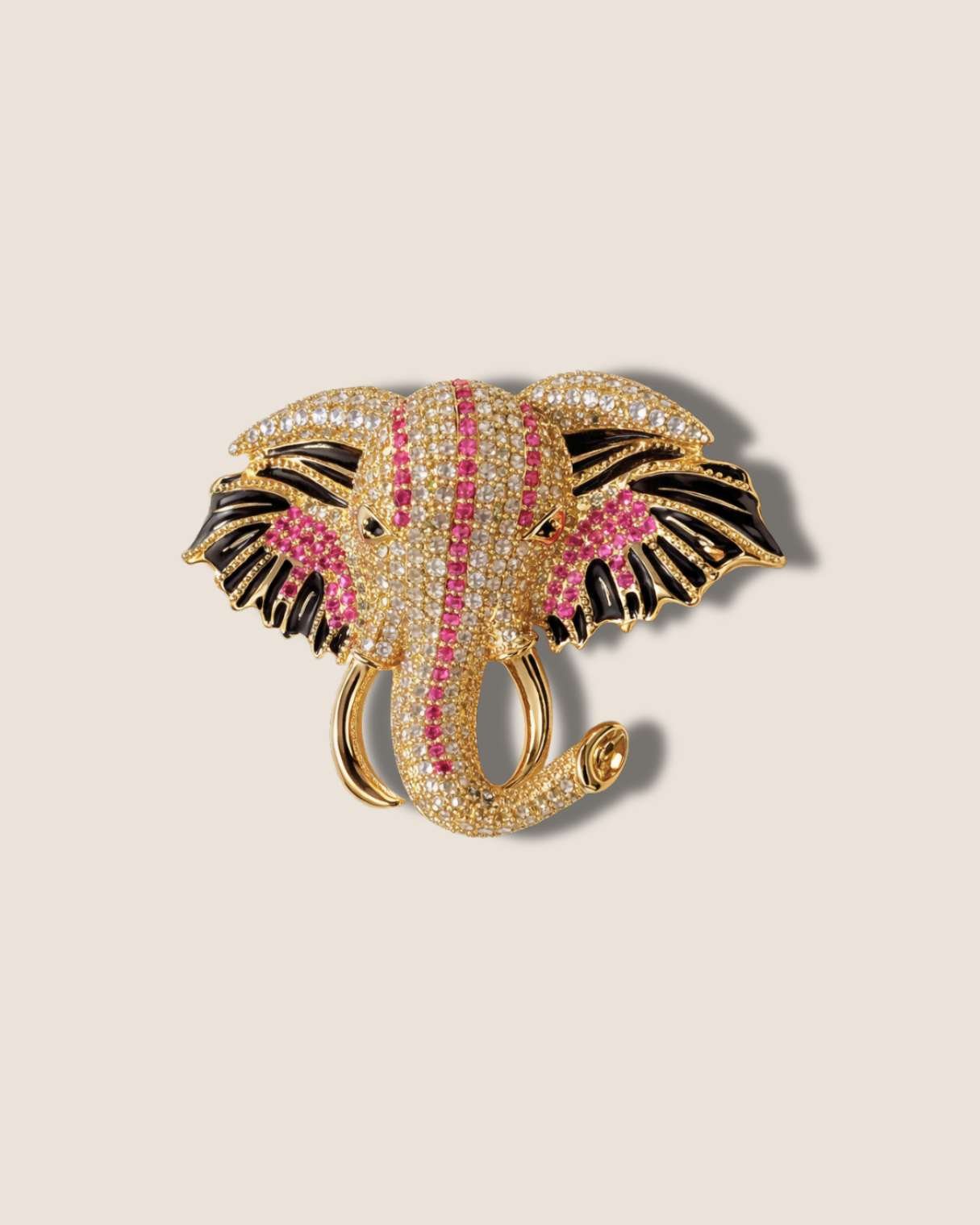 Elephant face- Brooch | Lapel Pin - Foramour Jewels - 18K Gold Plated - Sweat, water proof
