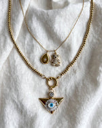 Evil Eye Triangle Pendant — Necklace - Foramour Jewels - 18K Gold Plated - Sweat, water proof