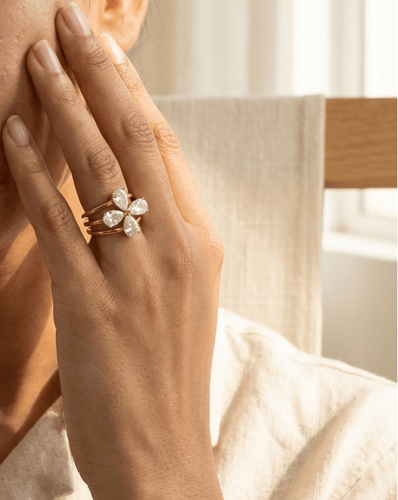 Four points - Ring - Foramour Jewels - 18K Gold Plated - Sweat, water proof