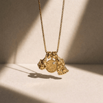 Ganesha, Om & Goddess Charm Cluster Necklace - Foramour Jewels - 18K Gold Plated - Sweat, water proof