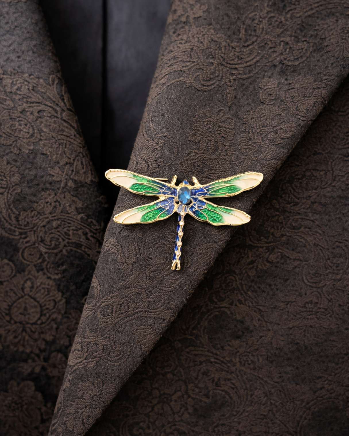 Garden Dragonfly- Brooch | Lapel Pin - Foramour Jewels - 18K Gold Plated - Sweat, water proof