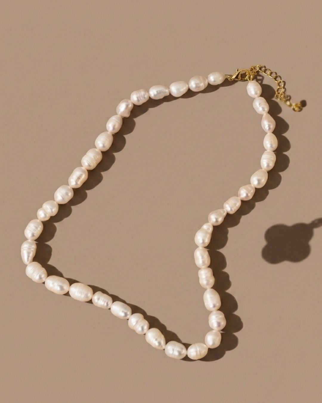 Hand-Knotted Pearl Strand Necklace - Foramour Jewels - 18K Gold Plated - Sweat, water proof