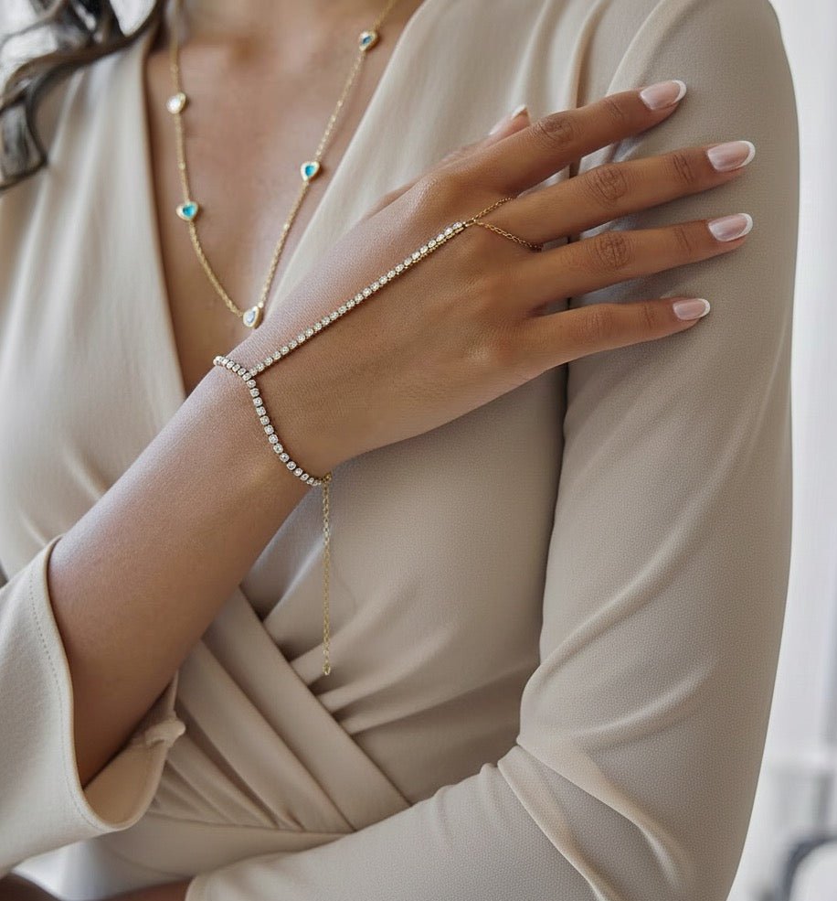 Hand Ring Chain - Bracelet - Foramour Jewels - 18K Gold Plated - Sweat, water proof