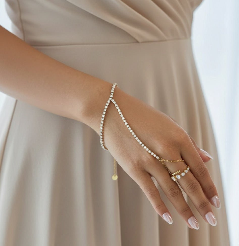 Hand Ring Chain - Bracelet - Foramour Jewels - 18K Gold Plated - Sweat, water proof