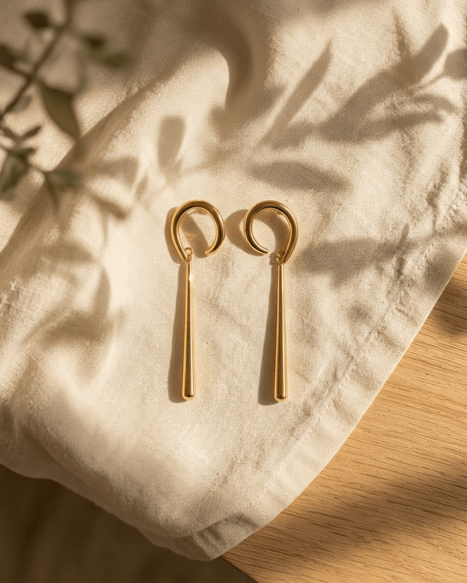 Hanging batons - Earrings - Foramour Jewels - 18K Gold Plated - Sweat, water proof