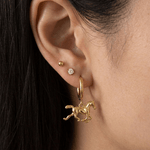 Horse Huggies Earrings - Foramour Jewels - 18K Gold Plated - Sweat, water proof
