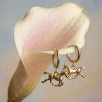 Horse Huggies Earrings - Foramour Jewels - 18K Gold Plated - Sweat, water proof