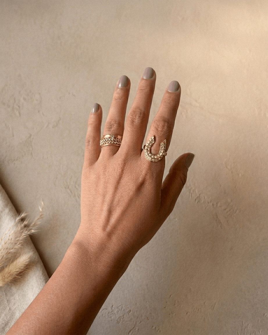 Horseshoe Zircon - Ring - Foramour Jewels - 18K Gold Plated - Sweat, water proof