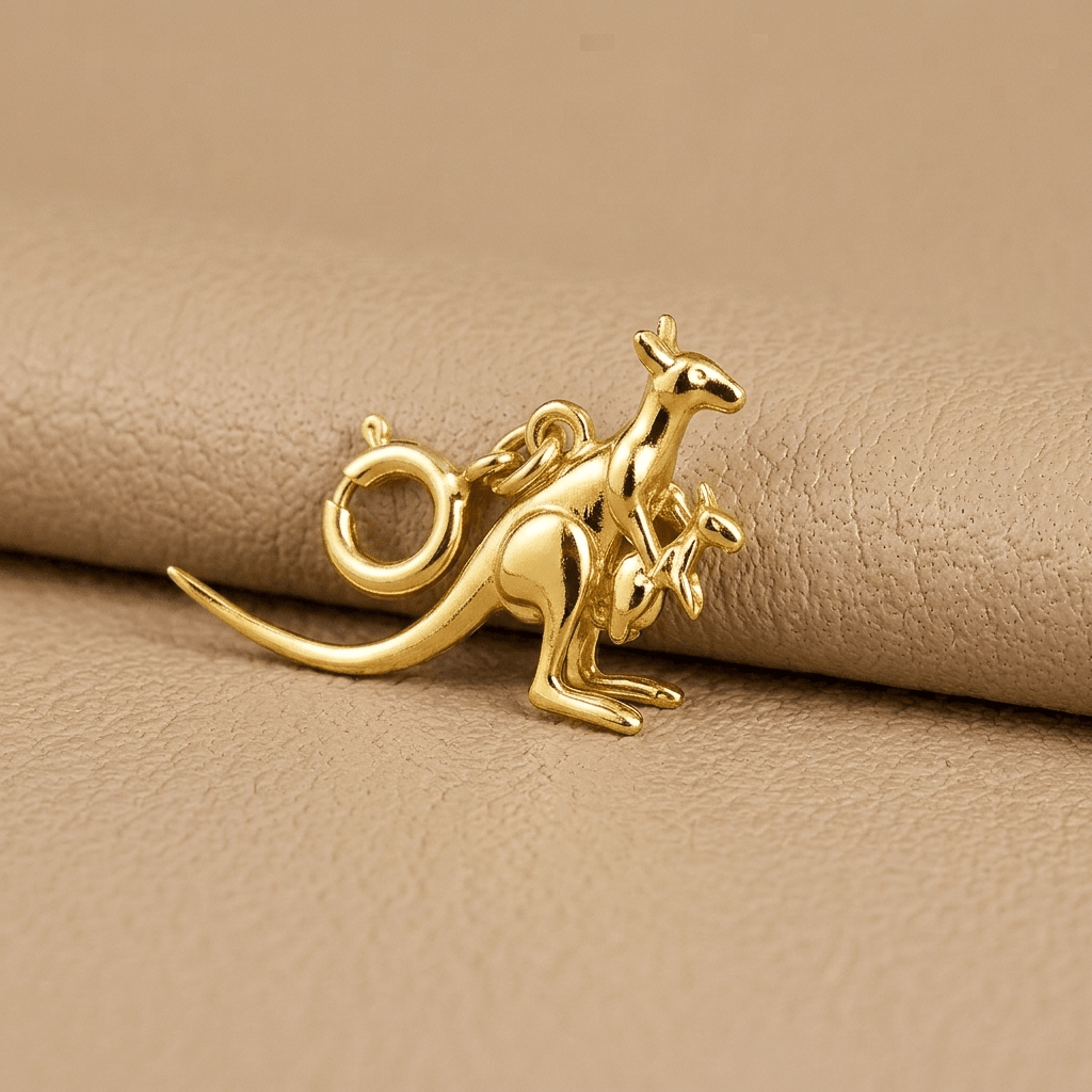 Kangaroo & Joey Charm - Foramour Jewels - 18K Gold Plated - Sweat, water proof