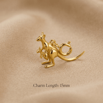Kangaroo & Joey Charm - Foramour Jewels - 18K Gold Plated - Sweat, water proof