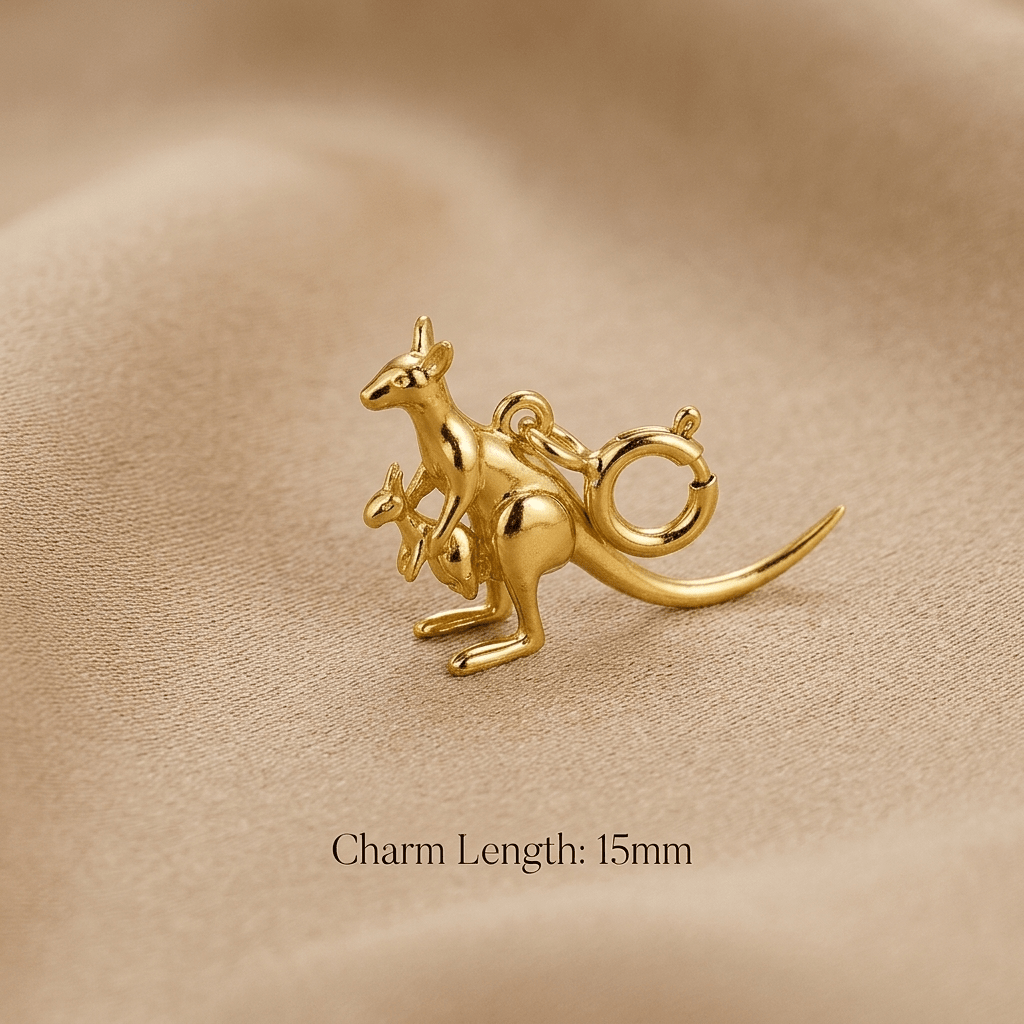 Kangaroo & Joey Charm - Foramour Jewels - 18K Gold Plated - Sweat, water proof