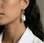Knot Baroque Pearl Earrings - Foramour Jewels - 18K Gold Plated - Sweat, water proof