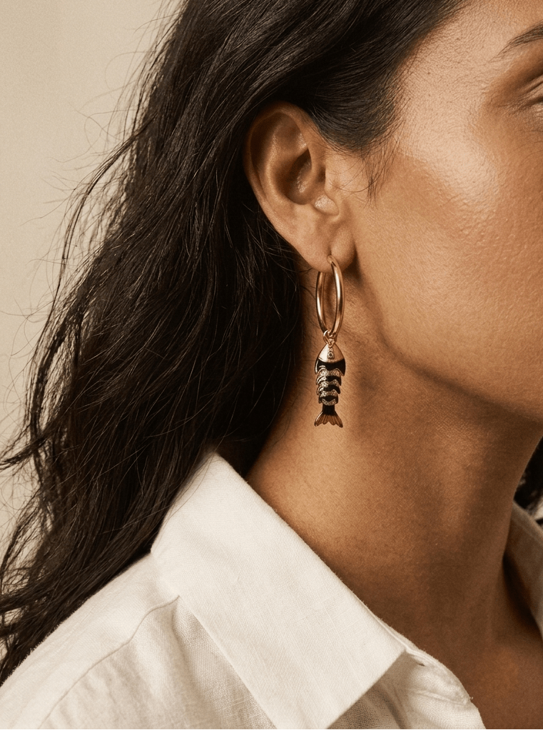 Koi Fish Enamel Earrings - Foramour Jewels - 18K Gold Plated - Sweat, water proof