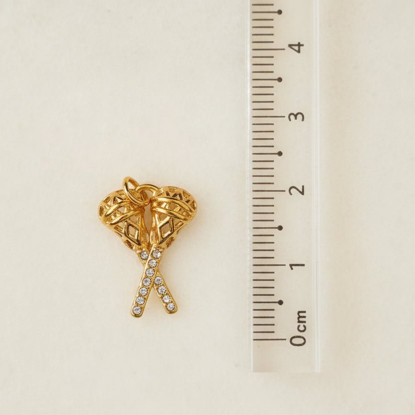 Lacrosse sticks - Charm - Foramour Jewels - 18K Gold Plated - Sweat, water proof