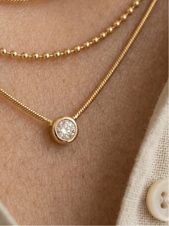 Layered Waves - Necklace - Foramour Jewels - 18K Gold Plated - Sweat, water proof