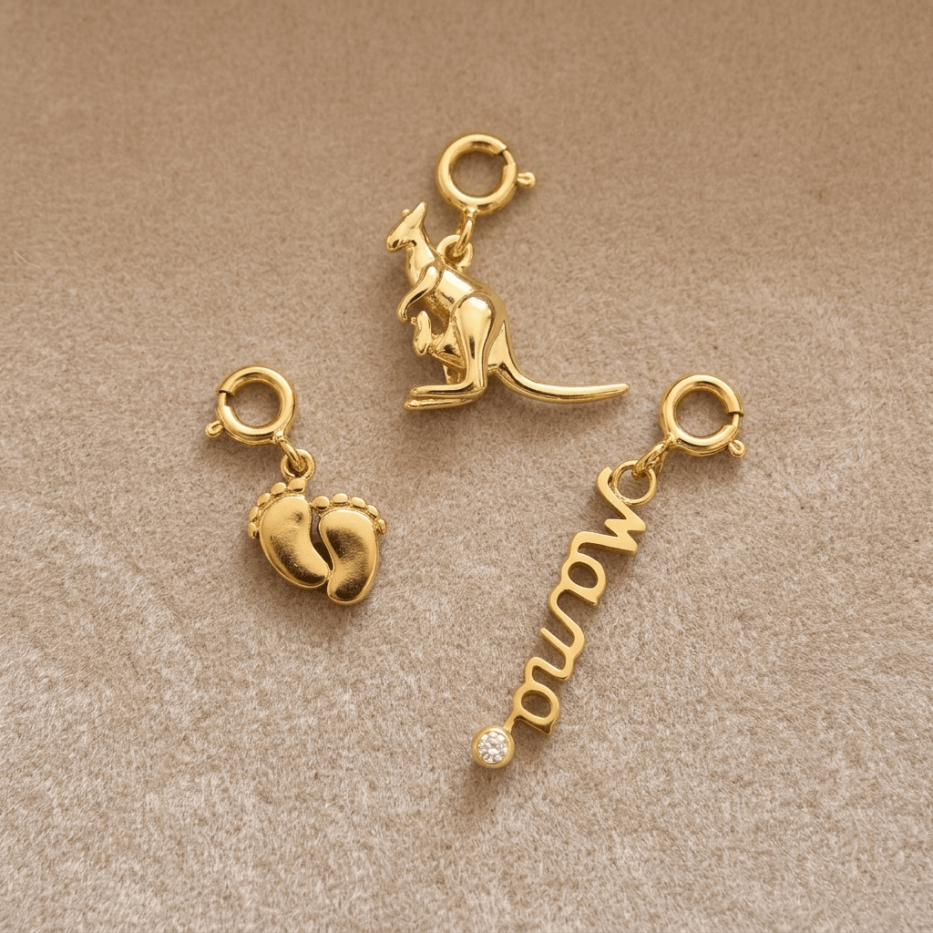 Mama | New Mom Charm Collection - Foramour Jewels - 18K Gold Plated - Sweat, water proof
