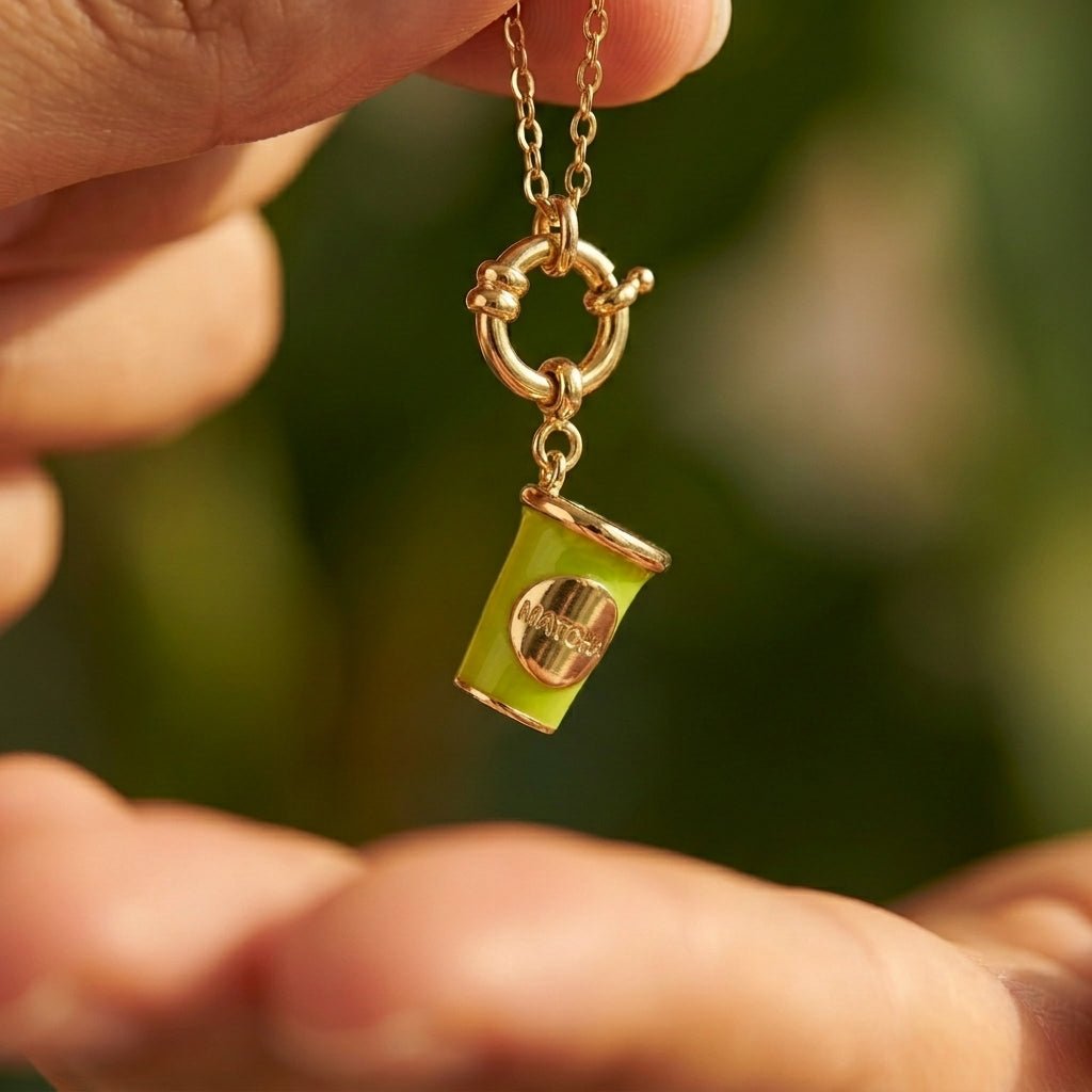 Matcha Cup - Charm - Foramour Jewels - 18K Gold Plated - Sweat, water proof