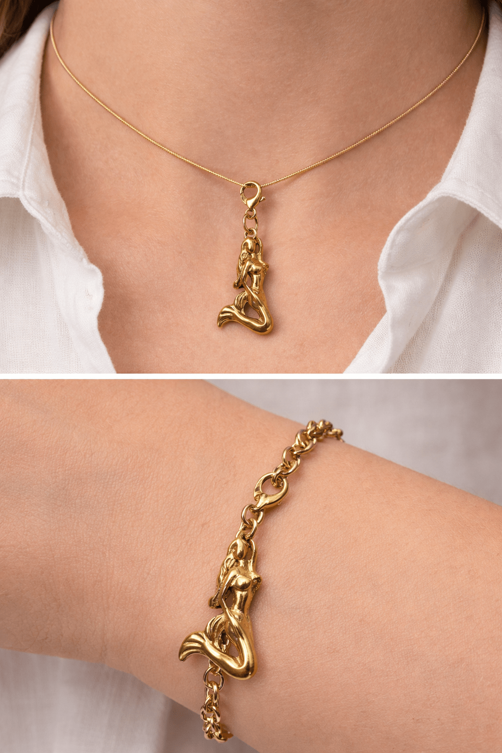 Mermaid - Charm - Foramour Jewels - 18K Gold Plated - Sweat, water proof