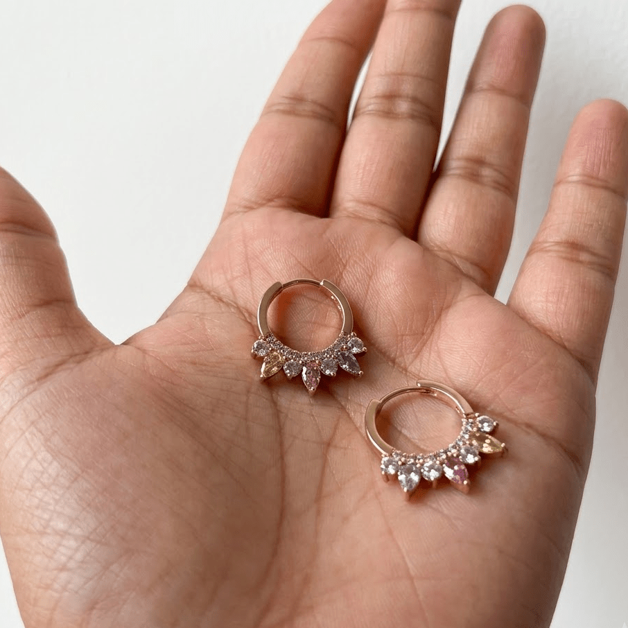 Multicolor Zircon Huggie Hoop Earrings - Foramour Jewels - 18K Gold Plated - Sweat, water proof