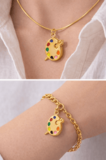 Painting color palette - Charm - Foramour Jewels - 18K Gold Plated - Sweat, water proof