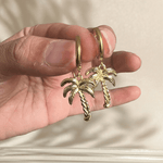 Palm Tree Huggies - Earrings - Foramour Jewels - 18K Gold Plated - Sweat, water proof