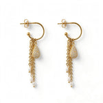 Pavé CZ Teardrop & Pearl Cascade Hoop Earrings - Foramour Jewels - Gold PVD designer jewellery & charms