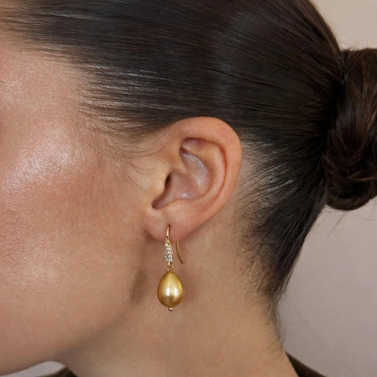 Pave Pearl Drop Earrings - Foramour Jewels - Gold PVD designer jewellery & charms
