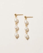 Pearl Chain Drop Earrings - Foramour Jewels - 18K Gold Plated - Sweat, water proof