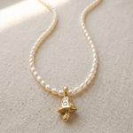 Pearl Mushroom Pendant Necklace - Foramour Jewels - 18K Gold Plated - Sweat, water proof
