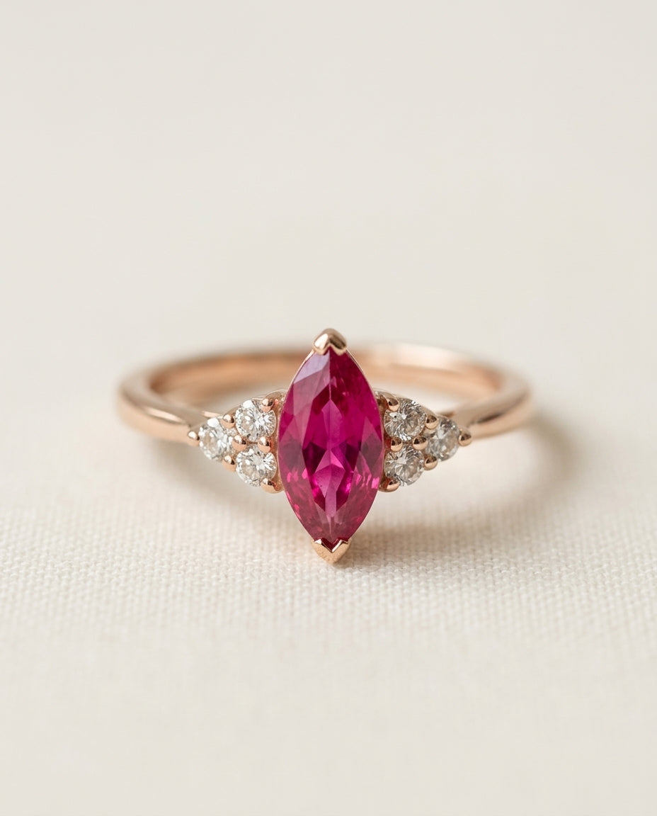 Marquise Cut Ruby - Ring