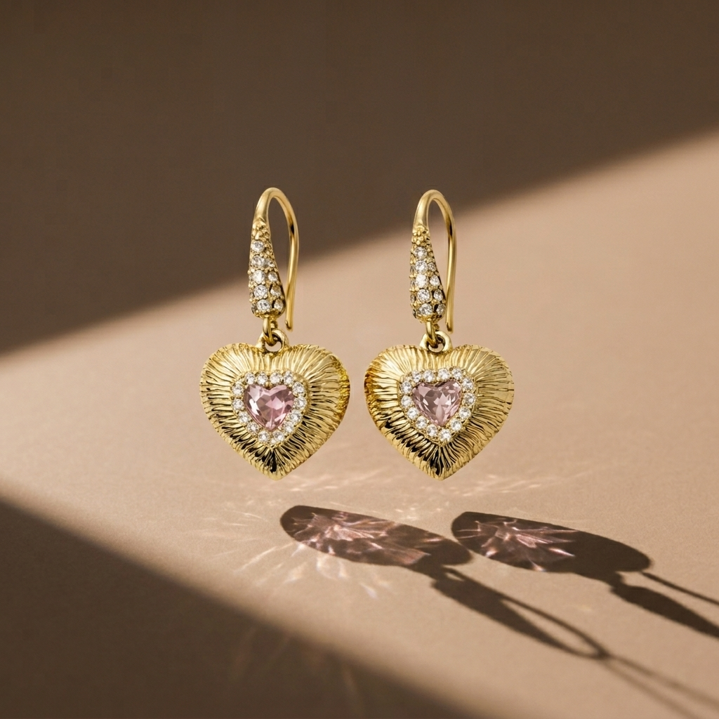 Pink Hearts - Earrings