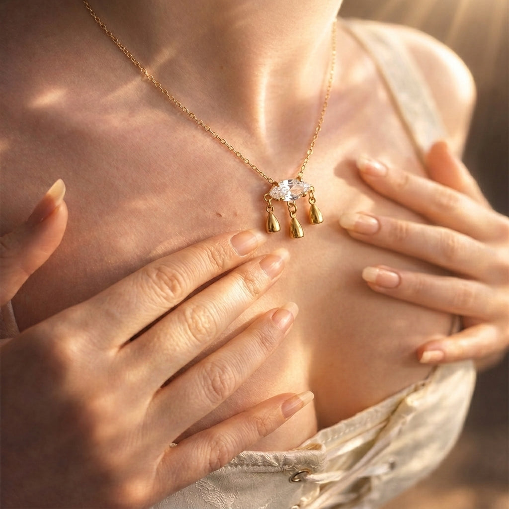 Marquise Crystal Drop Necklace